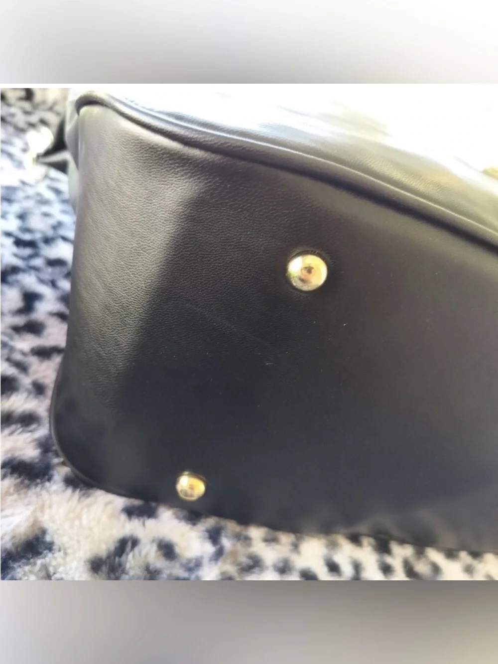 Versace Perfumes Black Tote with Gold Plaque